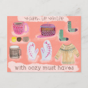 Warm Up Winter - with cosy must haves Postcard