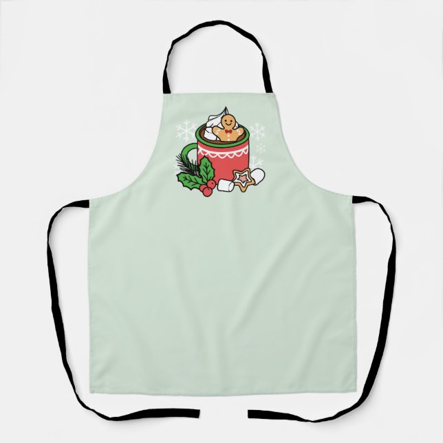 Warm Up with Snow Fall Cocoa Calls - Winter Drink Apron (Front)