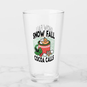 Warm Up with Snow Fall Cocoa Calls - Winter Drink Glass
