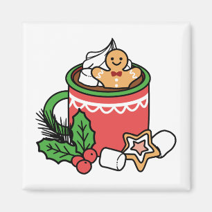 Warm Up with Snow Fall Cocoa Calls - Winter Drink Magnet
