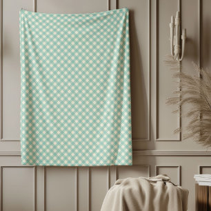 Warm Vintage Green Tartan Christmas Wintertime Fleece Blanket