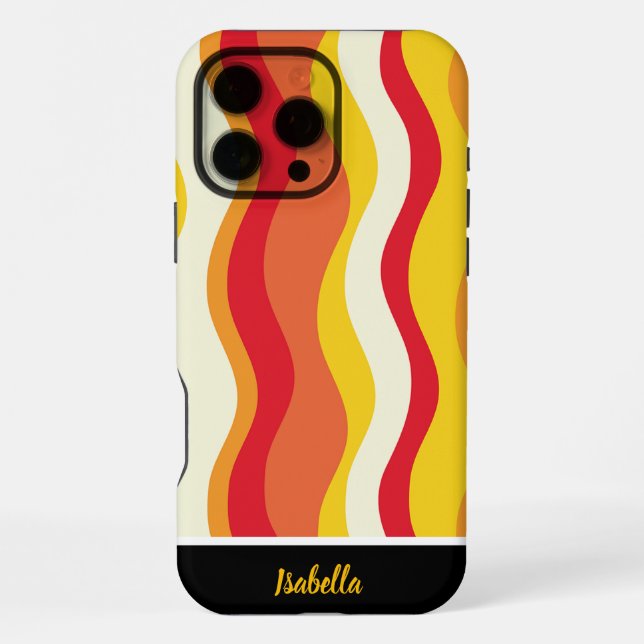 Warm, wavy patterns create harmony iPhone case (Back)