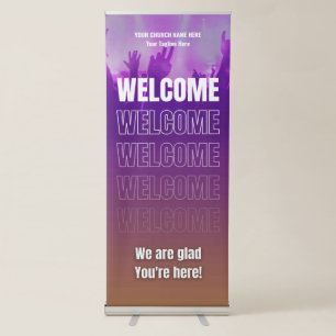 Warm Welcome Custom Retractable Church Banner