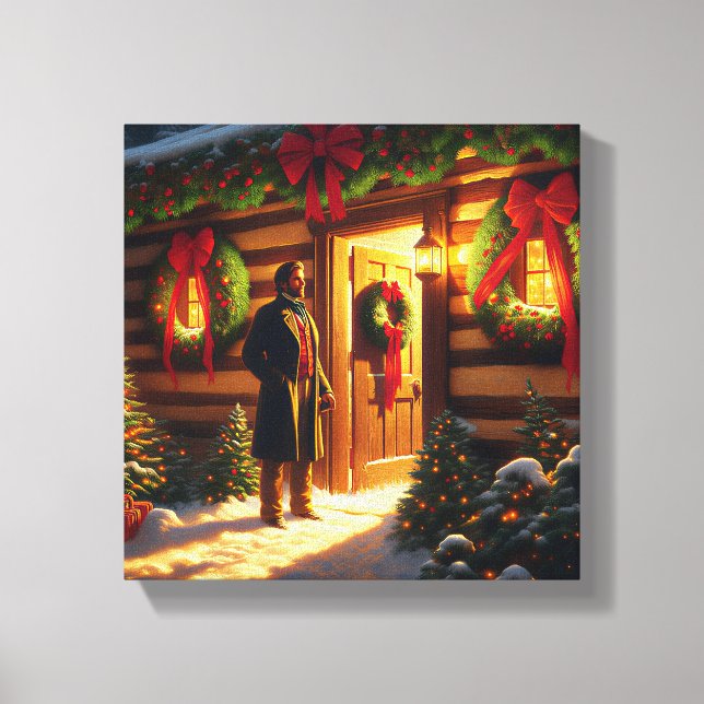 Warm Welcome: Eastman Johnson Holiday Glow Canvas Print (Front)
