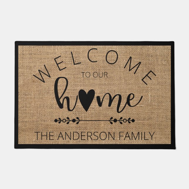 Warm Welcome to Our Home Personalised Doormat (Front)