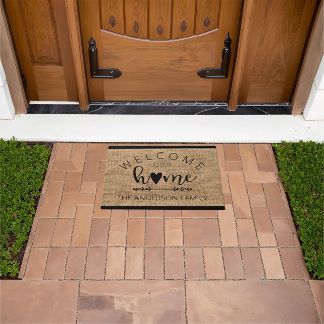 Warm Welcome to Our Home Personalised Doormat (Outdoor)