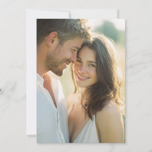 Warm White Romantic Photo Invitation