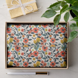 Warm Wildflower Floral Tissue Paper