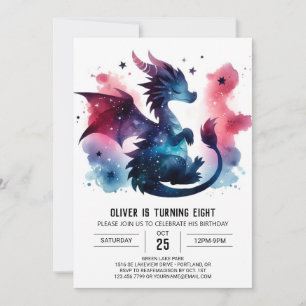 Warm Winged Dragon Birthday Children Invitation