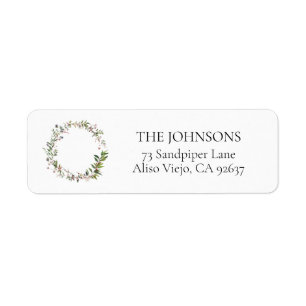 Warm Winter Berry Wreath Return Address Label