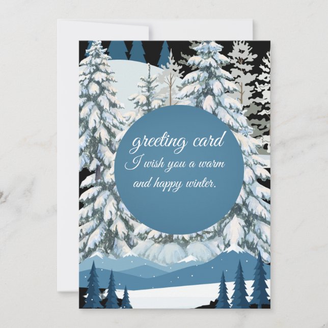 Warm Winter Greeting Card Cozy Elegant Design (Front)