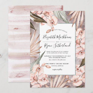 Warm Winter Orchid Wedding Invitation
