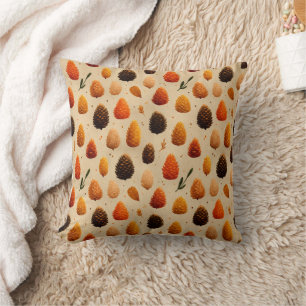 Warm Winter Pinecones Pattern Cushion