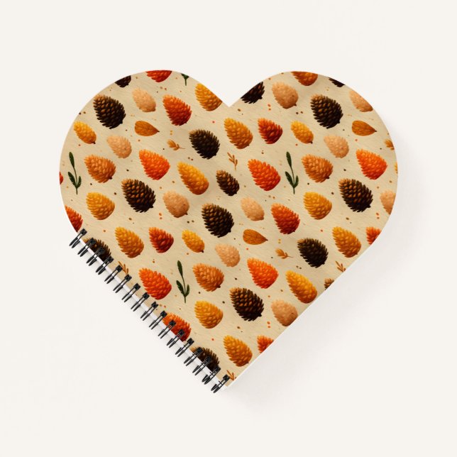 Warm Winter Pinecones Pattern Notebook (Front)