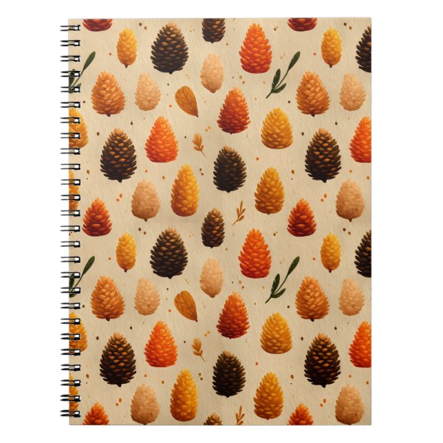 Warm Winter Pinecones Pattern Notebook (Front)
