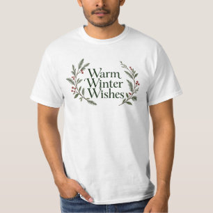 Warm Winter Wishes Christmas Berry Branches T-Shirt