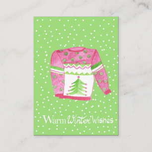 Warm Winter Wishes Christmas Sweater Enclosure Card