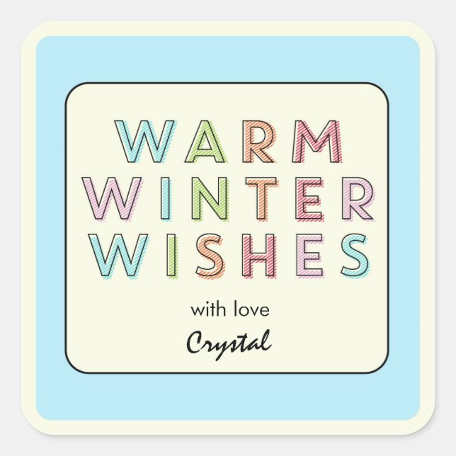 Warm Winter Wishes  Holiday Gift Tag Labels (Front)