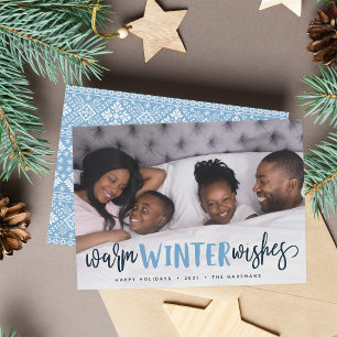 Warm Winter Wishes   Holiday Photo Card