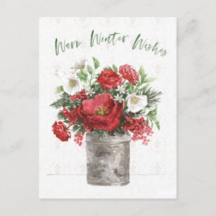 Warm Winter Wishes Holiday Postcard