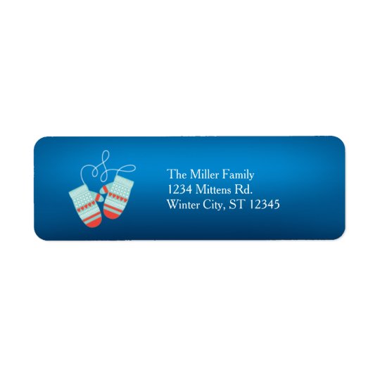 Warm Winter Wishes Mittens Holiday Label Return Address Label