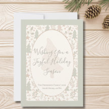 Warm Winter Wishes –Personalized Holiday Flat Card