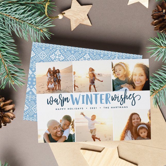 Warm Winter Wishes | Photo Collage Holiday Card (Creator Uploaded)