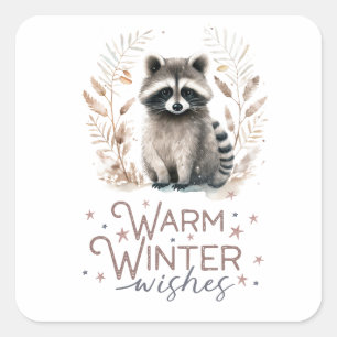 Warm Winter Wishes Square Sticker
