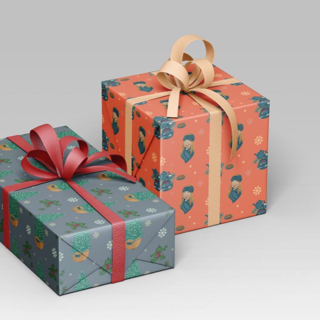 Warm Winter with hot tea and pastries Wrapping Paper (Creator Uploaded)