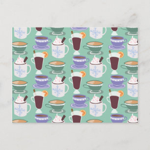 Warm Wintery Drinks Print Postcard