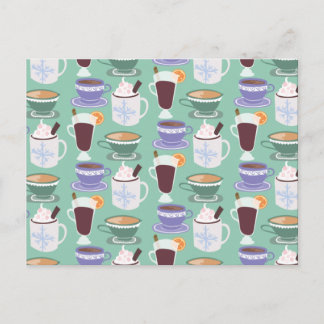 Warm Wintery Drinks Print Postcard