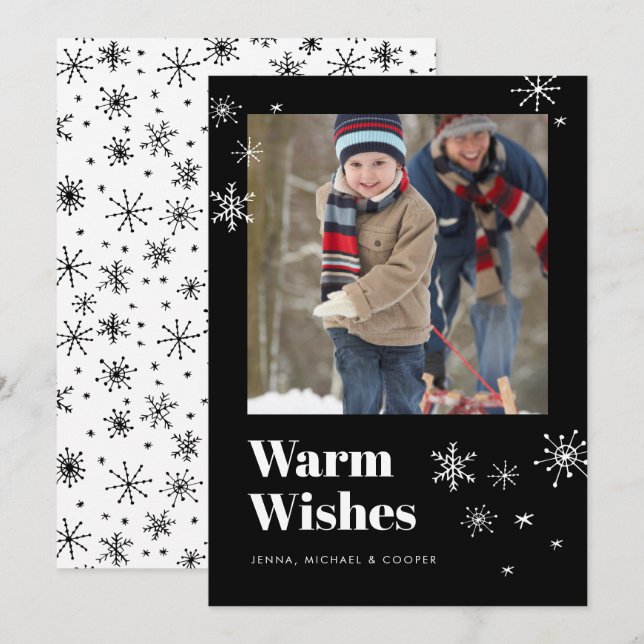WARM WISHES Add Your Family Photo  (Front/Back)