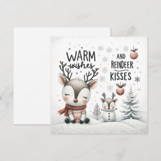 Warm wishes and reindeer kisses greeting card
