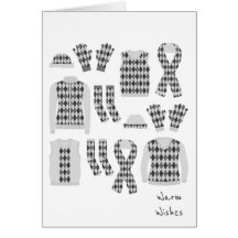 Warm Wishes Argyle Pattern Items Card - Grey