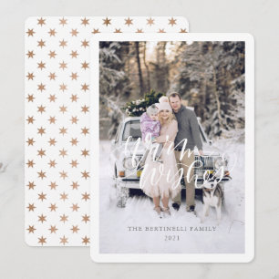 Warm Wishes Christmas Card Flat Holiday Card