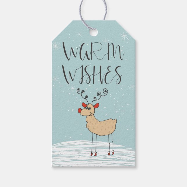 Warm Wishes Christmas Gift Tags (Front)