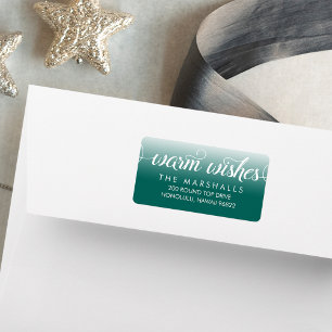 Warm Wishes Christmas Holiday Return Address Label