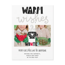 Warm Wishes Christmas PHOTO Scandinavian Doodles