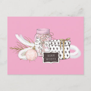 Warm Wishes Christmas Still Life Postcard