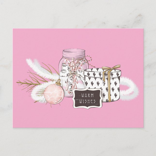 Warm Wishes Christmas Still Life Postcard (Front)