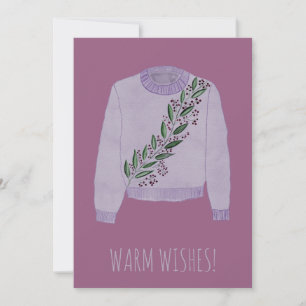 Warm Wishes Christmas sweater Holiday Card