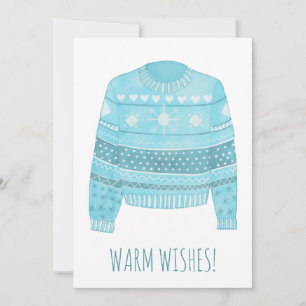 Warm Wishes Christmas sweater Holiday Card
