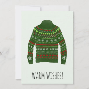 Warm Wishes Christmas sweater Holiday Card