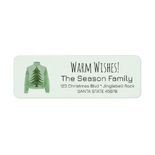 Warm Wishes Christmas Sweater Label