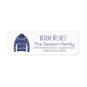 Warm Wishes Christmas Sweater Label