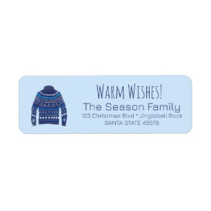 Warm Wishes Christmas Sweater Label