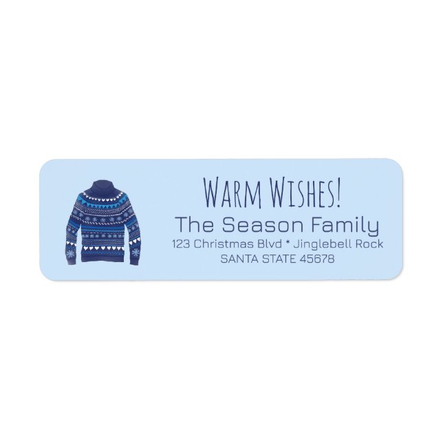 Warm Wishes Christmas Sweater Label (Front)