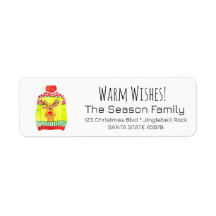 Warm Wishes Christmas Sweater Label