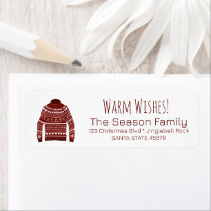 Warm Wishes Christmas Sweater Label