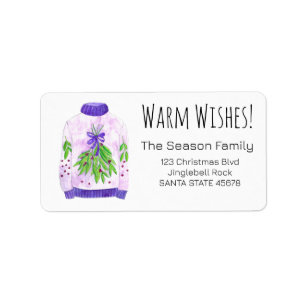 Warm Wishes Christmas Sweater Label